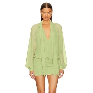 L’academie Maelle mini dress in sage green